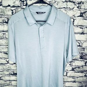 Arc'teryx Shirt Mens Extra Large Gray Golf Short Sleeve Performance Wool Snap
